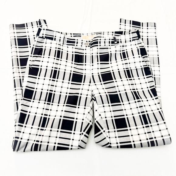 Michael Kors Plaid Striped Patterned Dress Pant Black White Jeans Size 6 - Picture 5 of 8